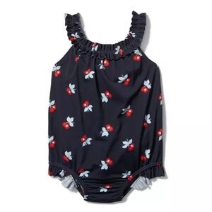 Janie & Jack Merchant Marine Navy/Cherry Swimsuit- 18-24m